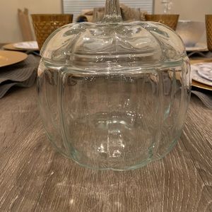 Glass Pumpkin Decor Jar/Lid